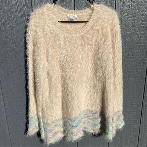 a Shappe Furry Soft Wool Rainbow Sweater XL NWT